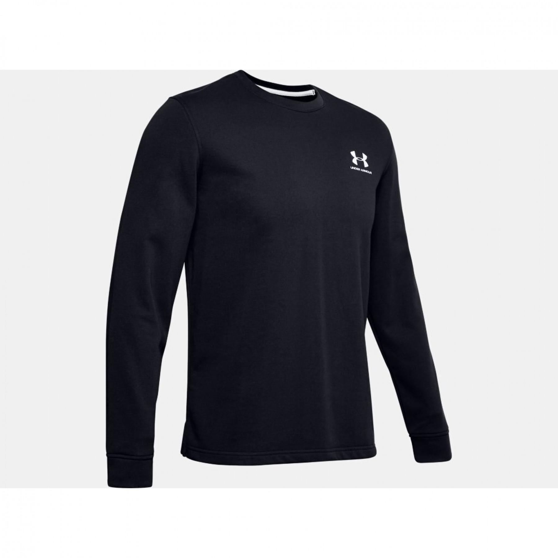 Under Armour Sportstyle Terry Logo Crew Long Sleeve Shirt Pullover 1355629-001 
