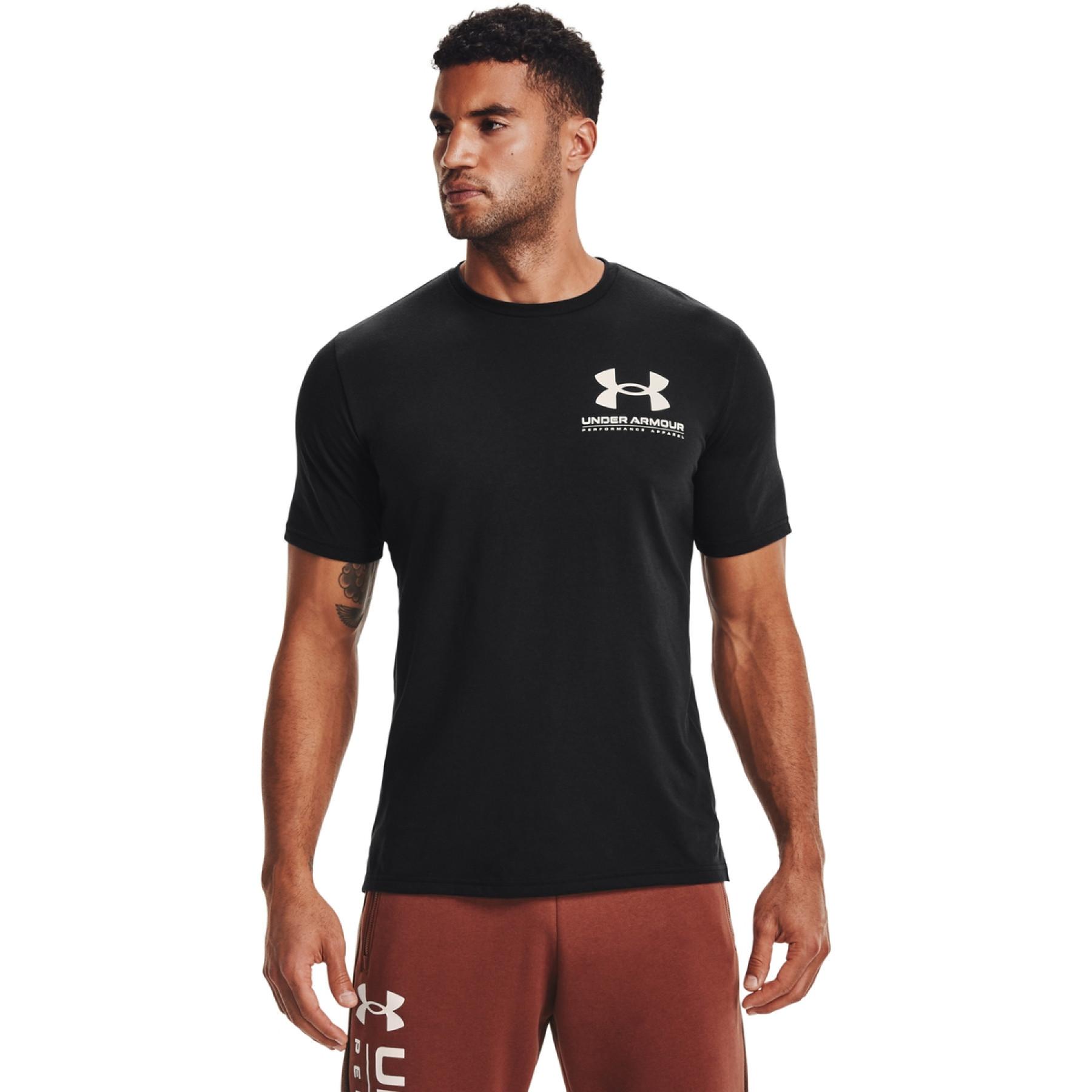 Under Armour Performance Big Logo T-Shirt Black Fitness Sport Musculation Shirt 