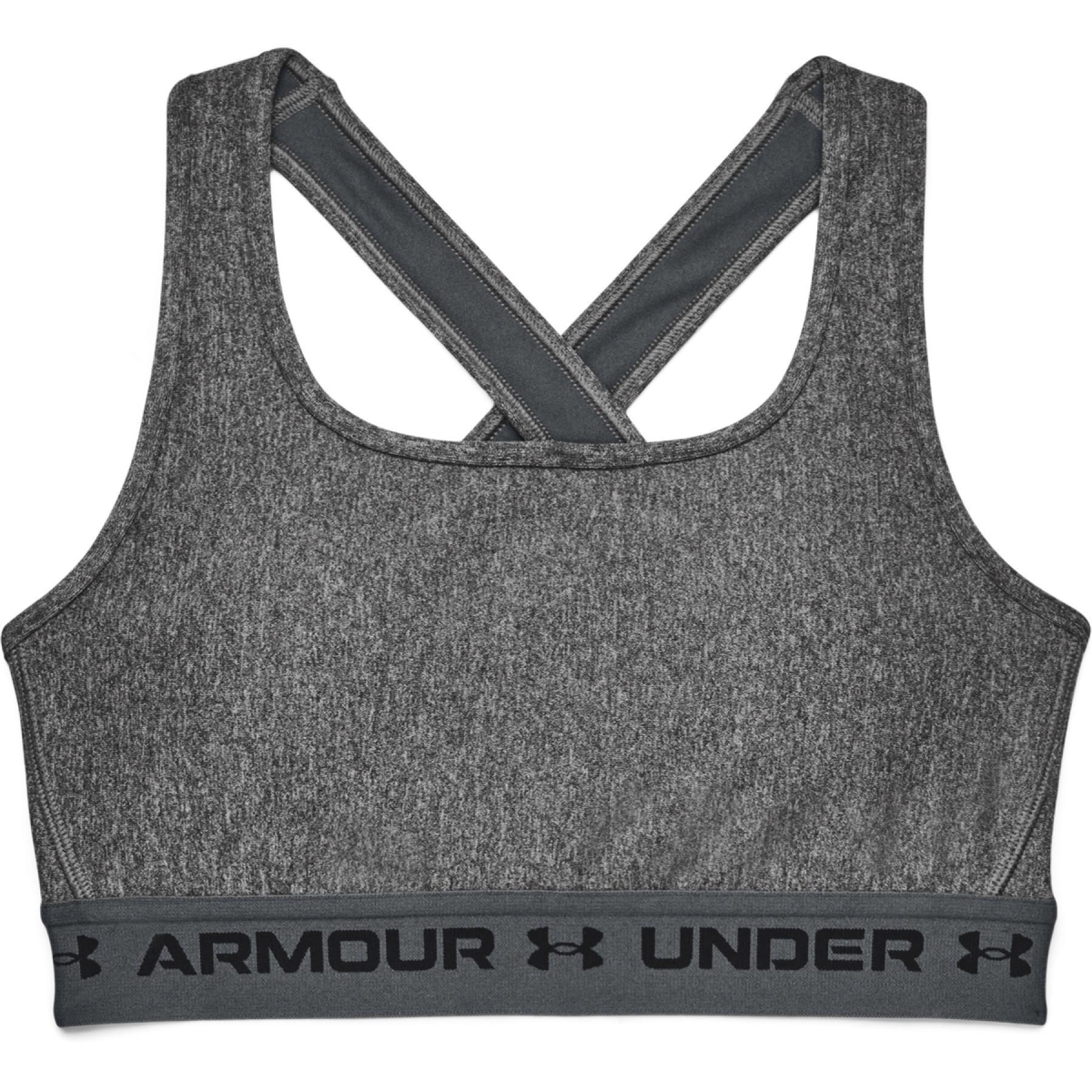 Under Armour Womens' Seamless Low Long Heather Sports Bra - Pitch Grey