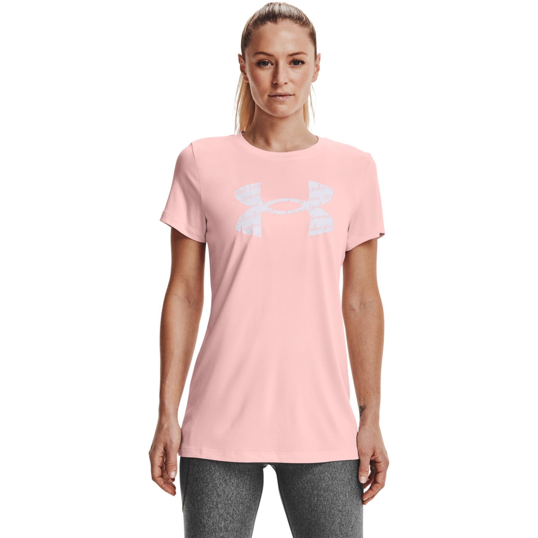 Under Armour Tech Heatgear Twist Rose Col V Femmes Gym Sports T Shirt M 