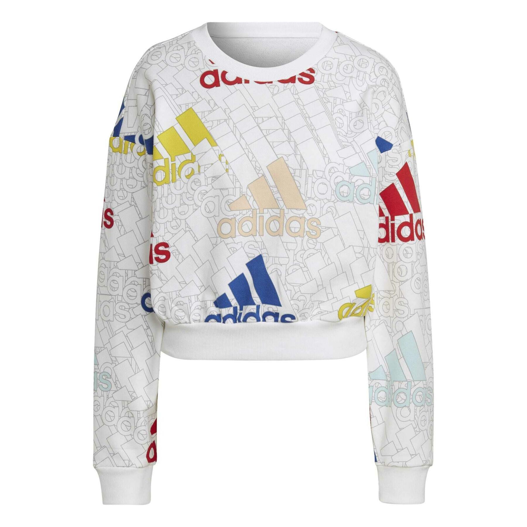 Short sweatshirt with multicolored logo for women adidas Essentials - adidas  - Brands - Handball wear