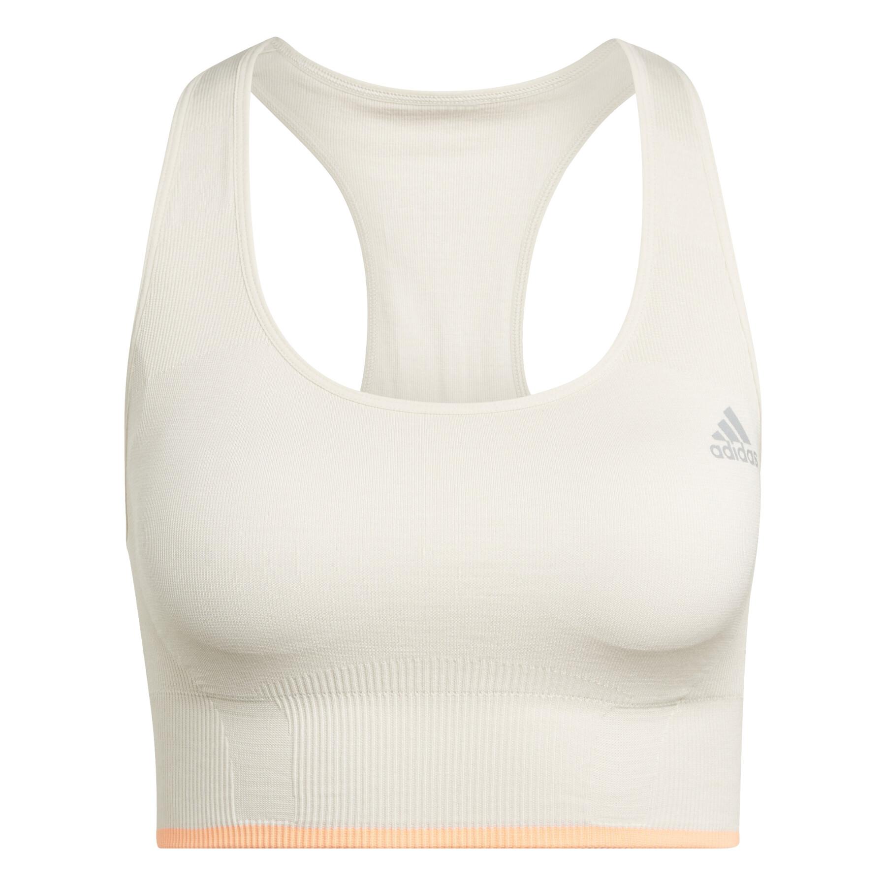 Seamless medium support bra in merino wool for women adidas