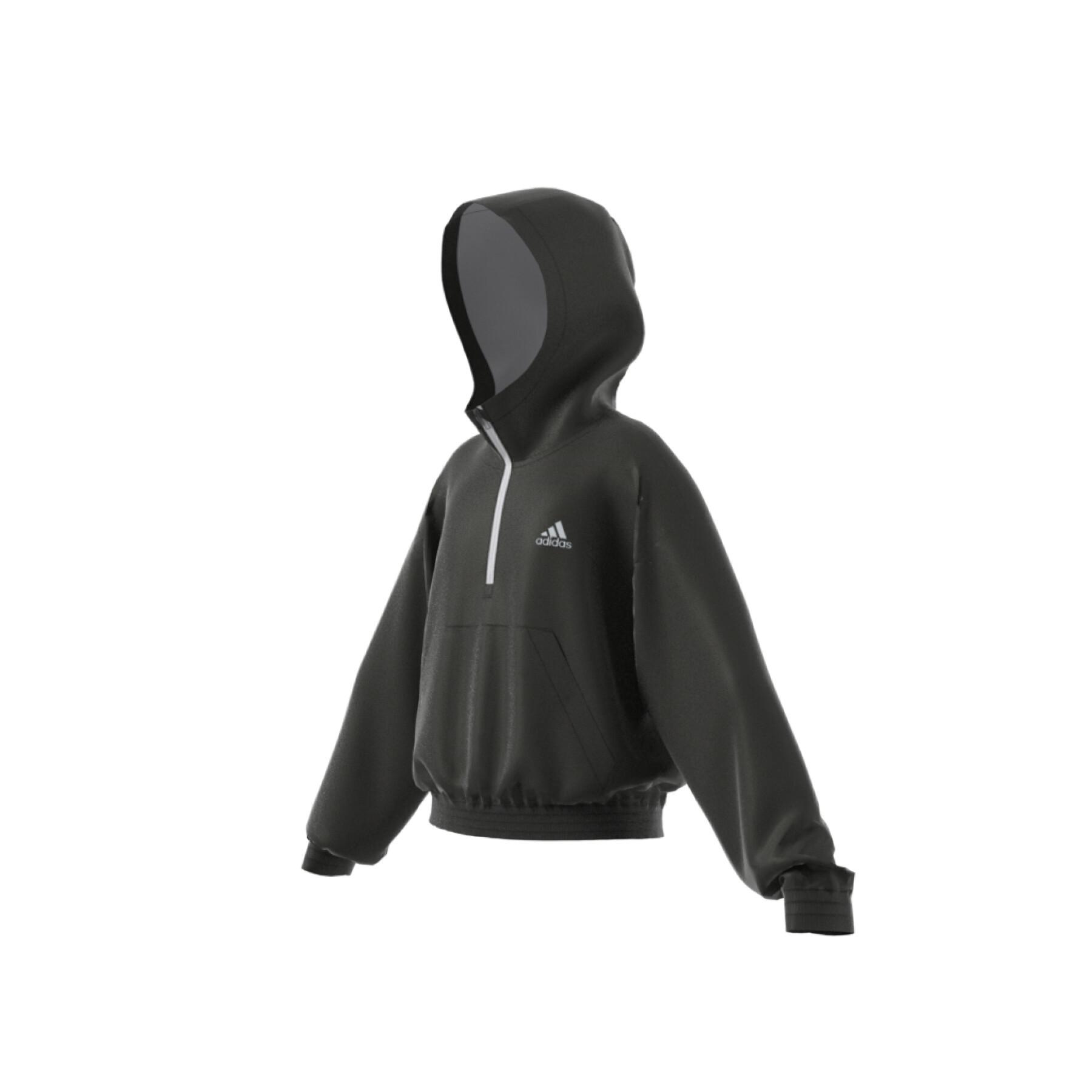Girl's 1/2 zip woven hoodie jacket adidas Dance