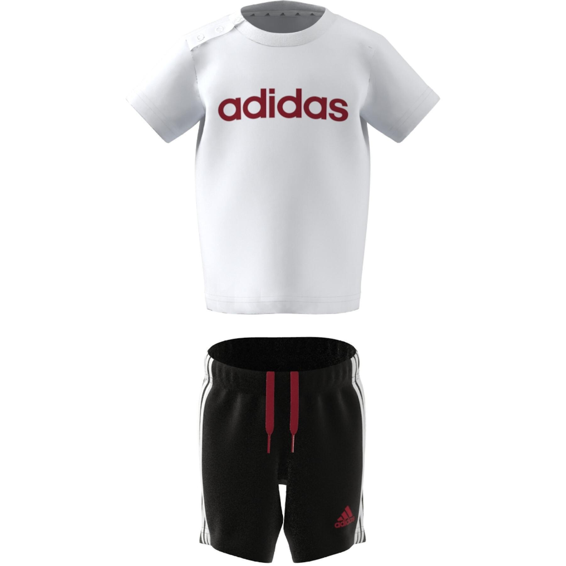 Organic cotton t-shirt and shorts set adidas 3-Stripes Essentials Lineage -  adidas - Brands - Lifestyle