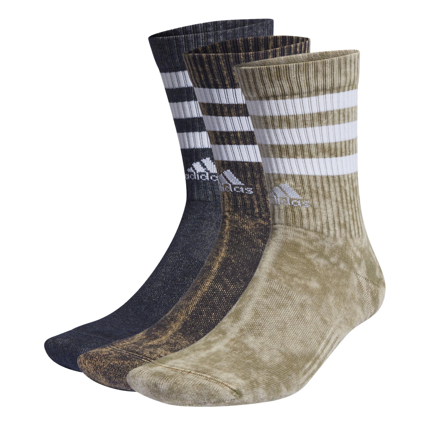 Children's mid-calf socks adidas 3-Stripes Stonewash (x3)