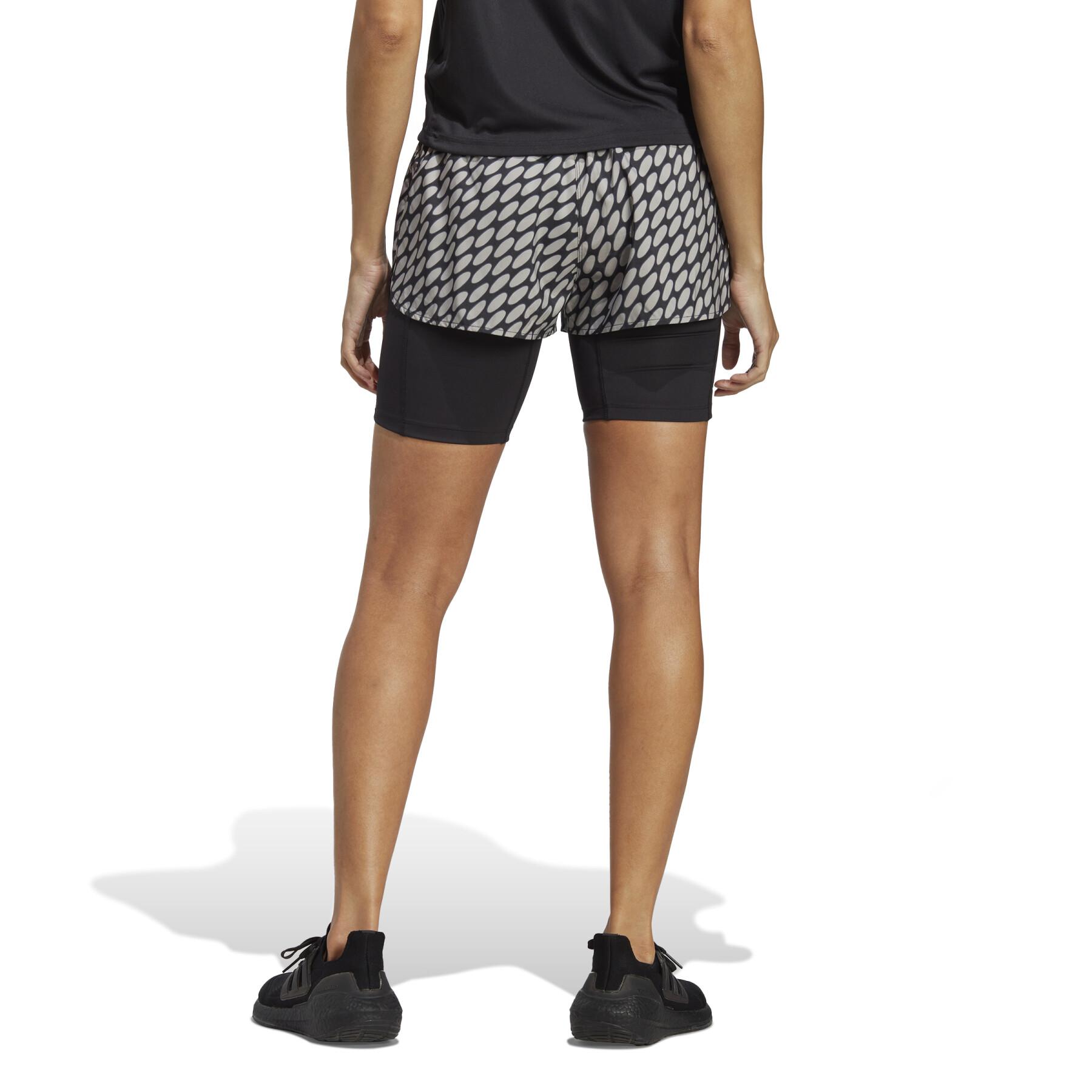 Women's 2-in-1 shorts adidas Marimekko Icons 3 Bar Logo