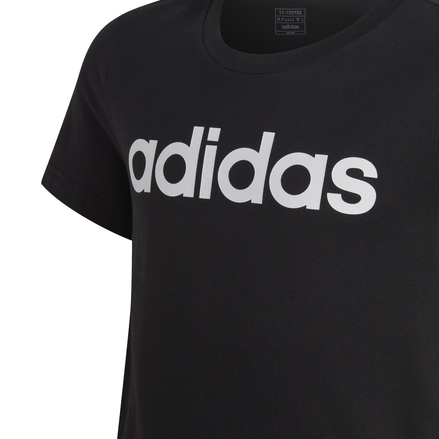 Girl\'s cotton logo - - T-shirts adidas Textile wear Handball polos Linear - Essentials Logo and t-shirt