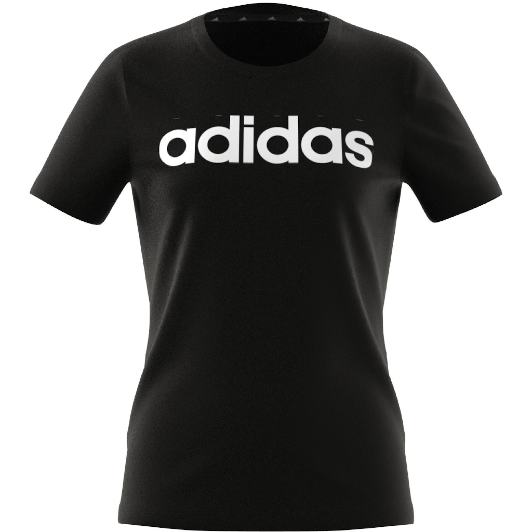 t-shirt polos - Logo Girl\'s logo adidas wear Essentials Handball - T-shirts cotton - and Linear Textile