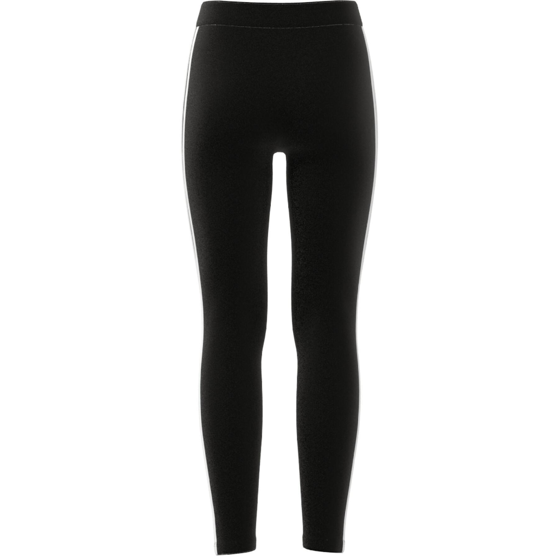 Cotton high waist leggings with side stripes, 7-15 years, black, Adidas  Originals