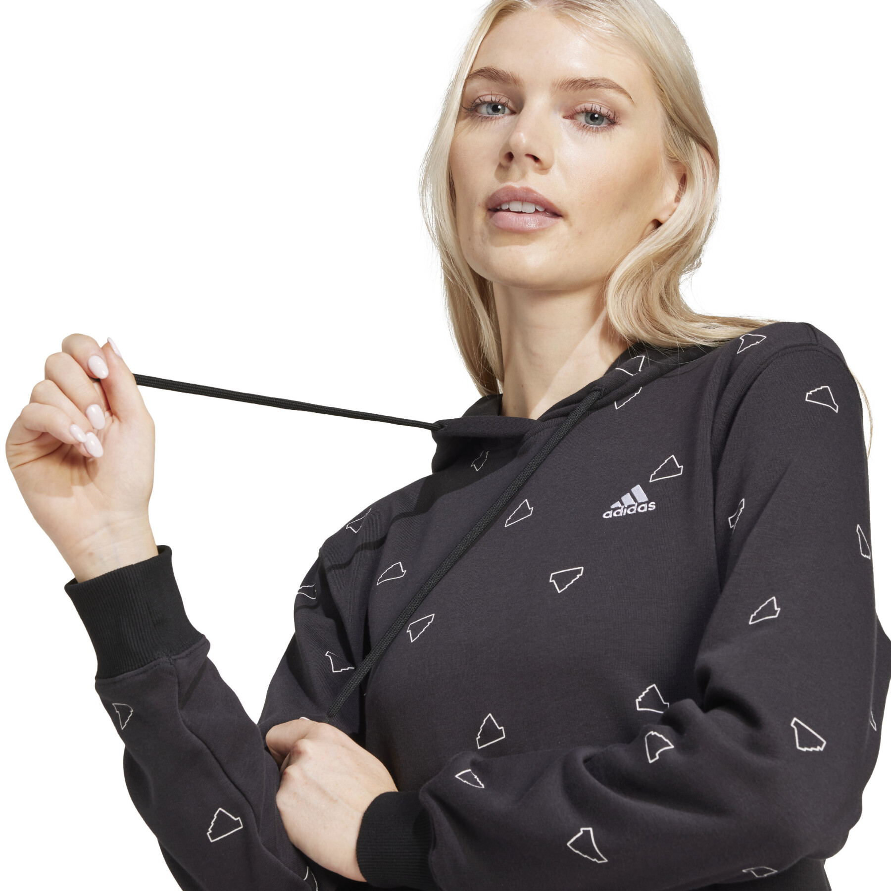 Women's hooded sweatshirt adidas Essentials Monogram Graphic French Terry