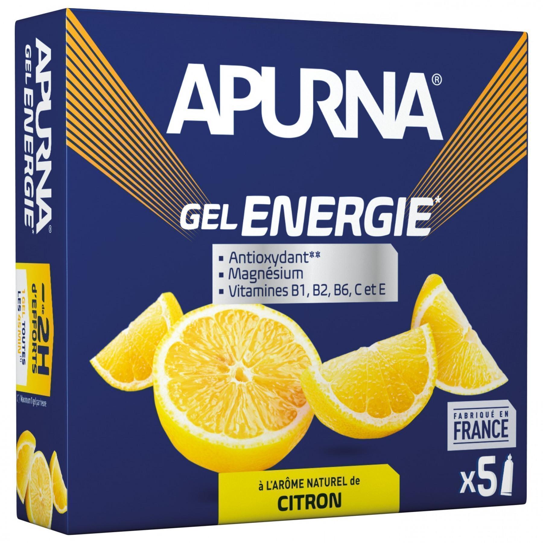 Pack of 5 gels Apurna Energie Citron - 35g