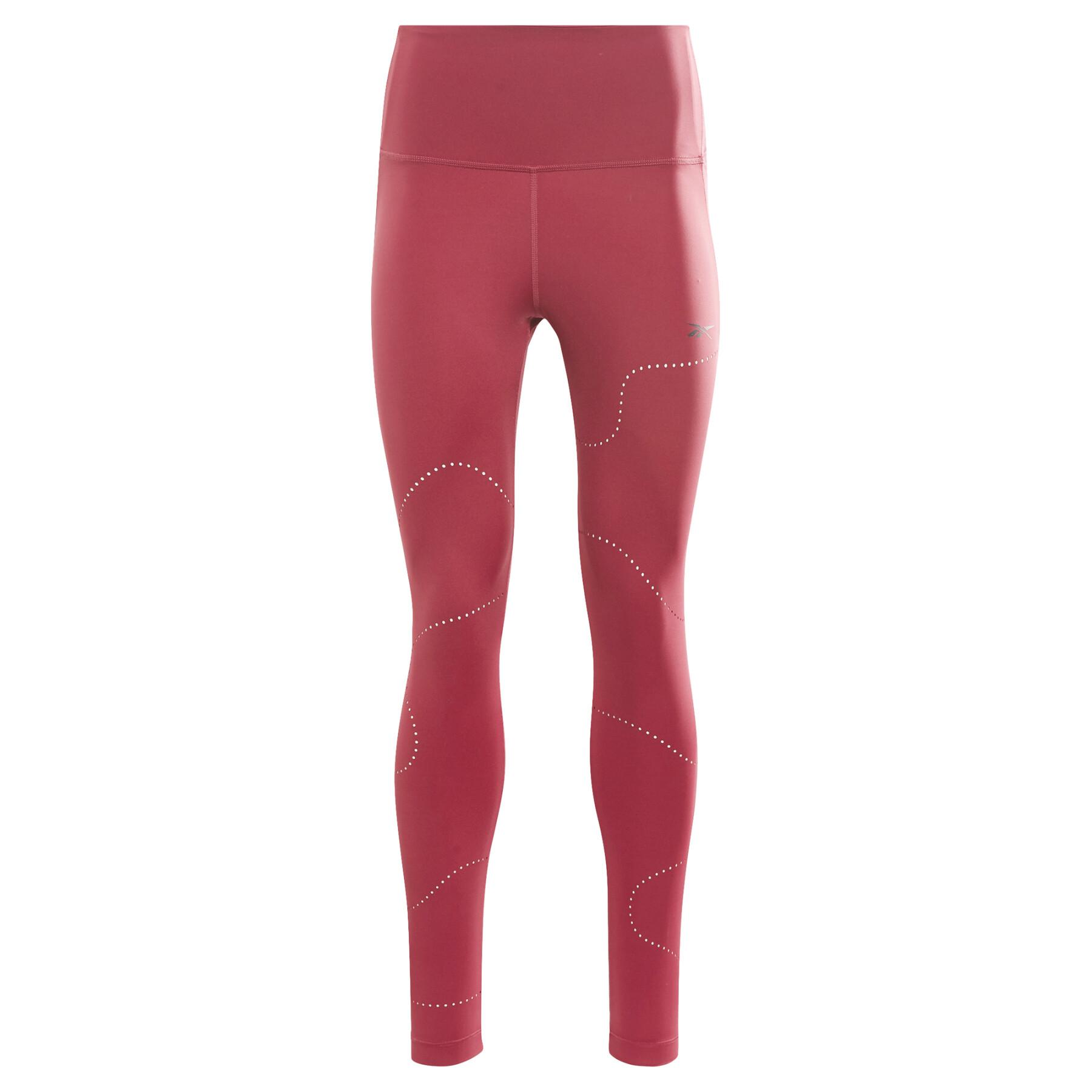 Women Reebok Lux High Rise Compression Tights Size 4X Maroon Pink