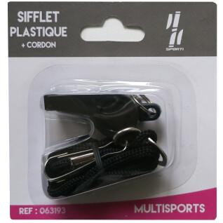 Plastic sifllet + cord Sporti