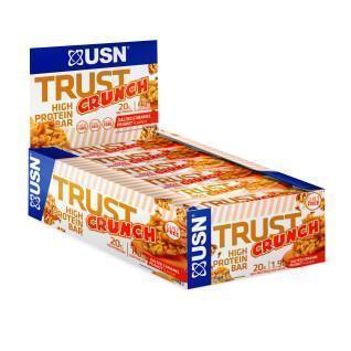 Pack of 12 trust crunch bars USN Caramel salé et cacahuète 60g