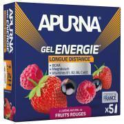 Pack of 5 gels Apurna Energie Longue Distance Fruits Rouges - 35g