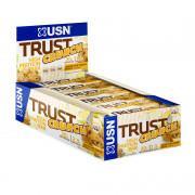 Pack of 12 trust bars USN Crunch Chocolat Blanc Cookies 60g